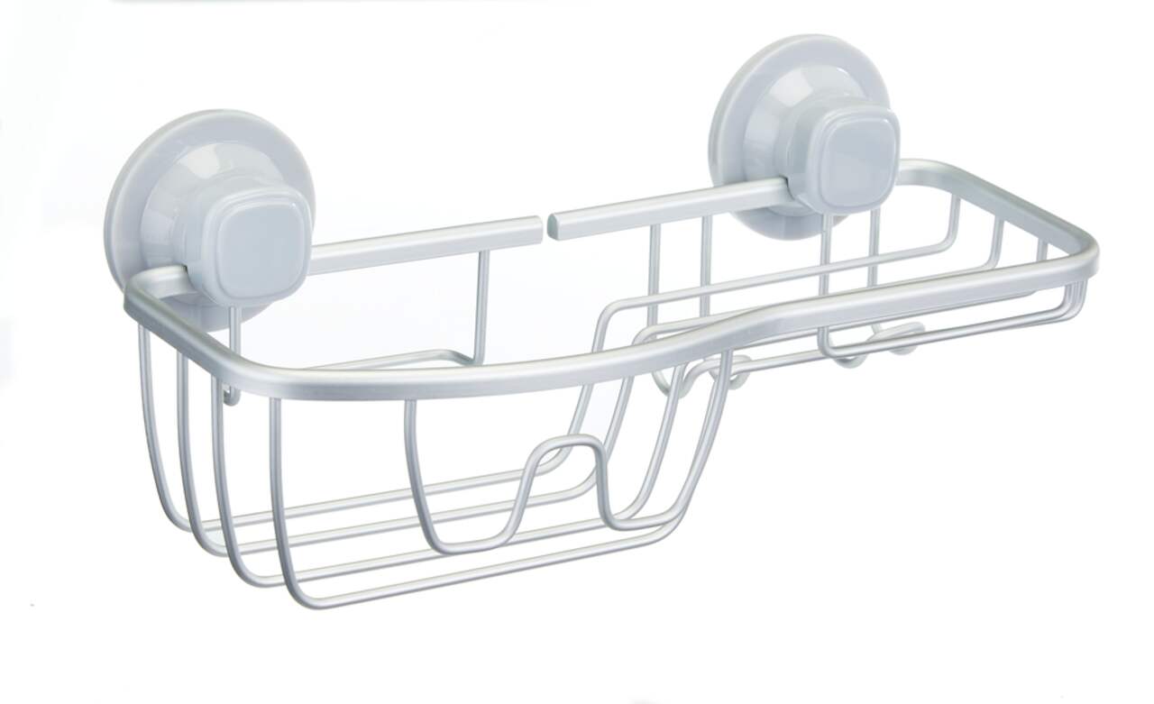 Range-accessoires de douche en forme de panier For Living en aluminium  antirouille avec crochet, 3 x 11 x 5 po