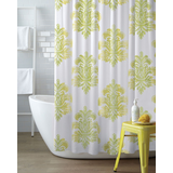 Rideau de douche, motif médaillon, vert / jaune
