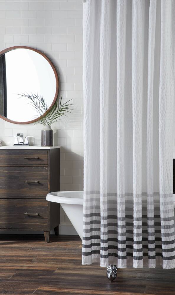 Canvas Waffle Fabric Shower Curtain, Canvas Shower Curtain Design
