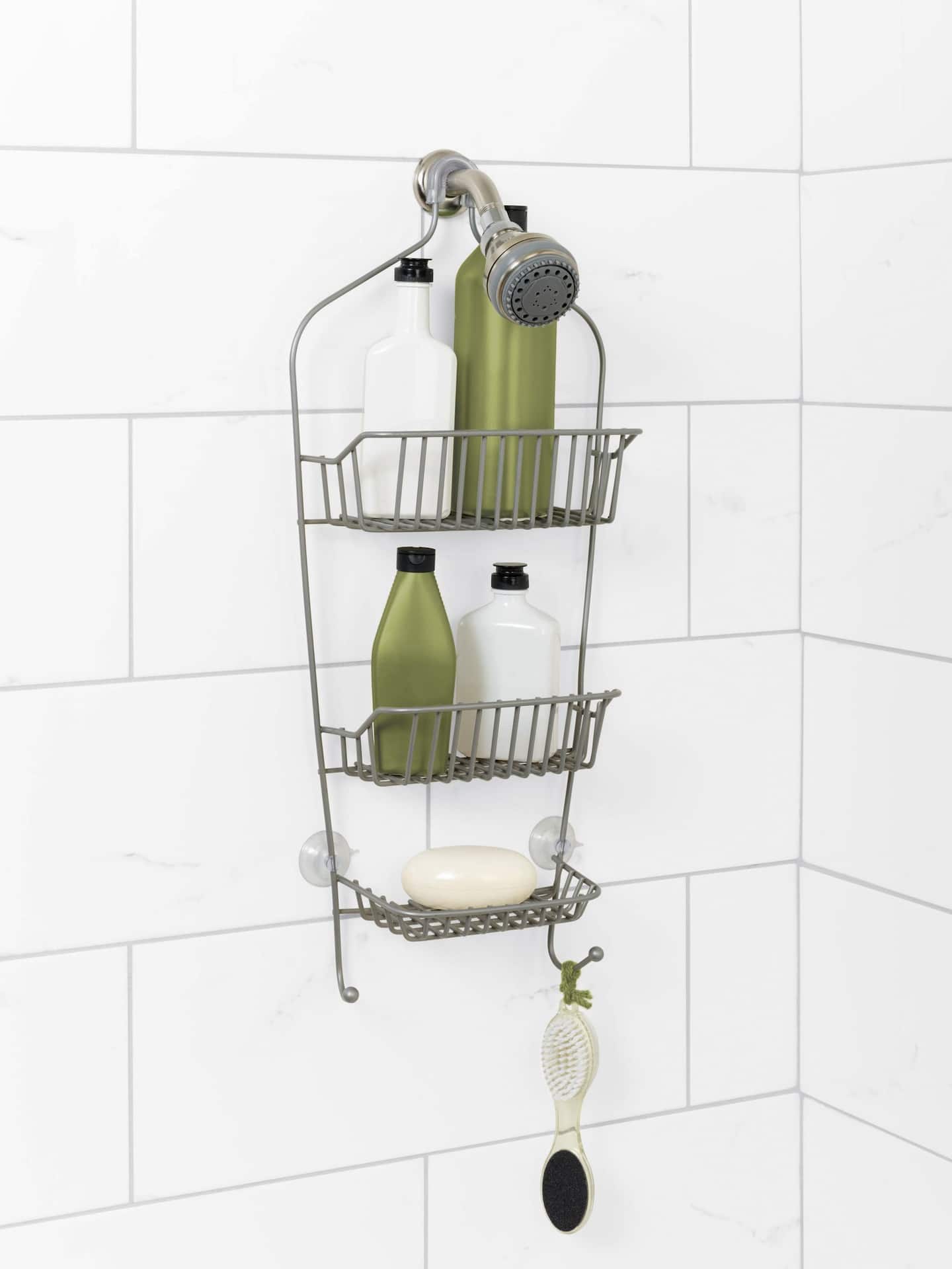 Bath Beyond BATHBEYOND Shower Caddy Suction Cup Tier Shower Shelf -  Adjustable Shower Caddy 400 Stainless Steel No-Drilling and Extra Adhesive  Sticker