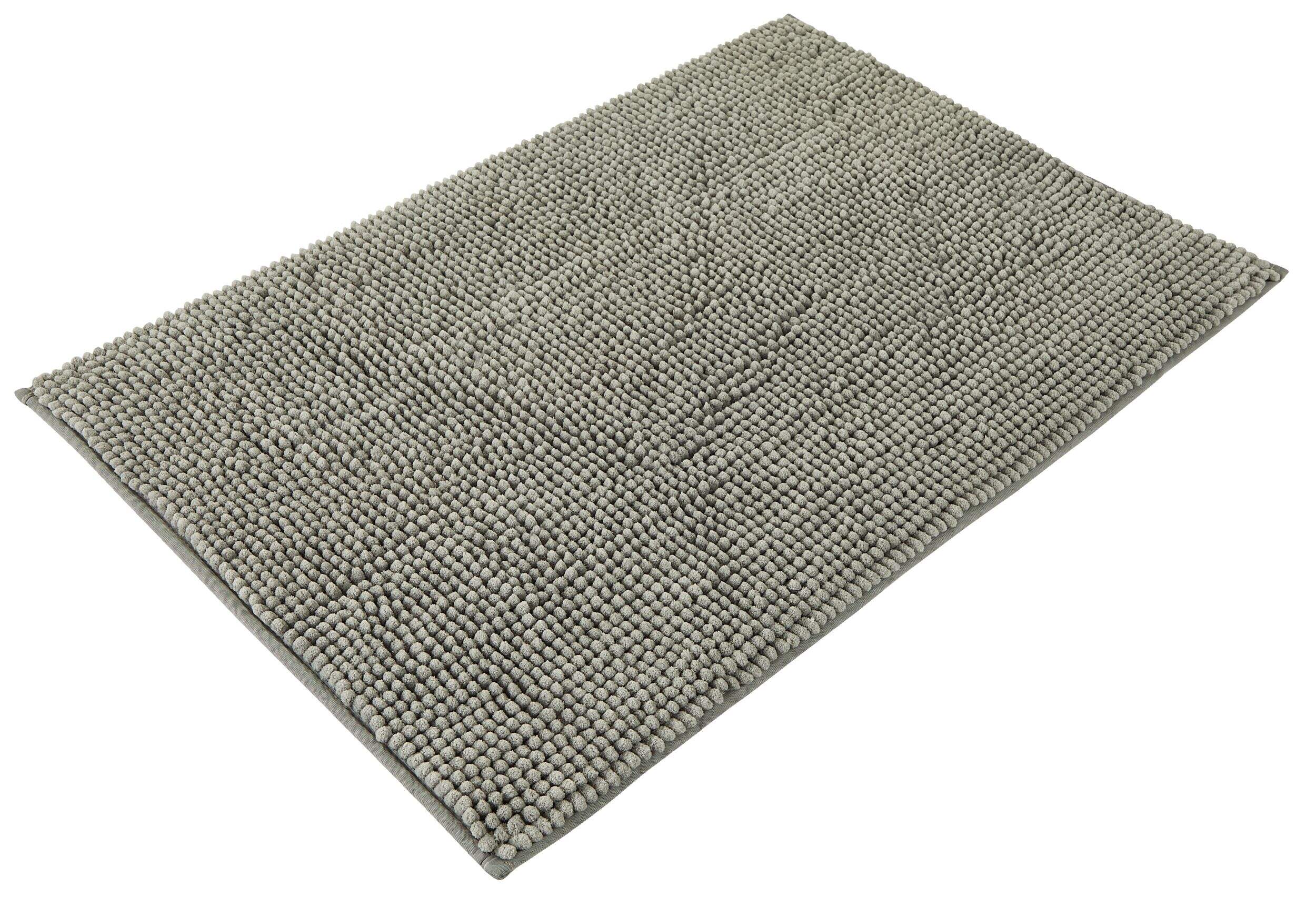 Light Grey Chenille Bath Mat, 20-in x 30-in Overhead_Plunge