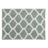 For Living Tufted Bathroom Mat, Aqua, 17-in x 24-in Overhead_Flat