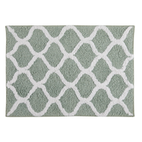 For Living Tufted Bathroom Mat, Aqua, 17-in x 24-in Overhead_Flat