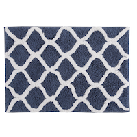For Living Tufted Cotton Bathroom Mat, Blue, 17-in x 24-in Overhead_Flat