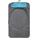 For Living Machine Wash Cotton Non-Slip Back Bath Mat Set, Assorted Colours, 3-pc Front_Flat