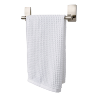 3M Command™ Hand Towel Bar, Satin Nickel Front_Three_Fourths_Angled_Left