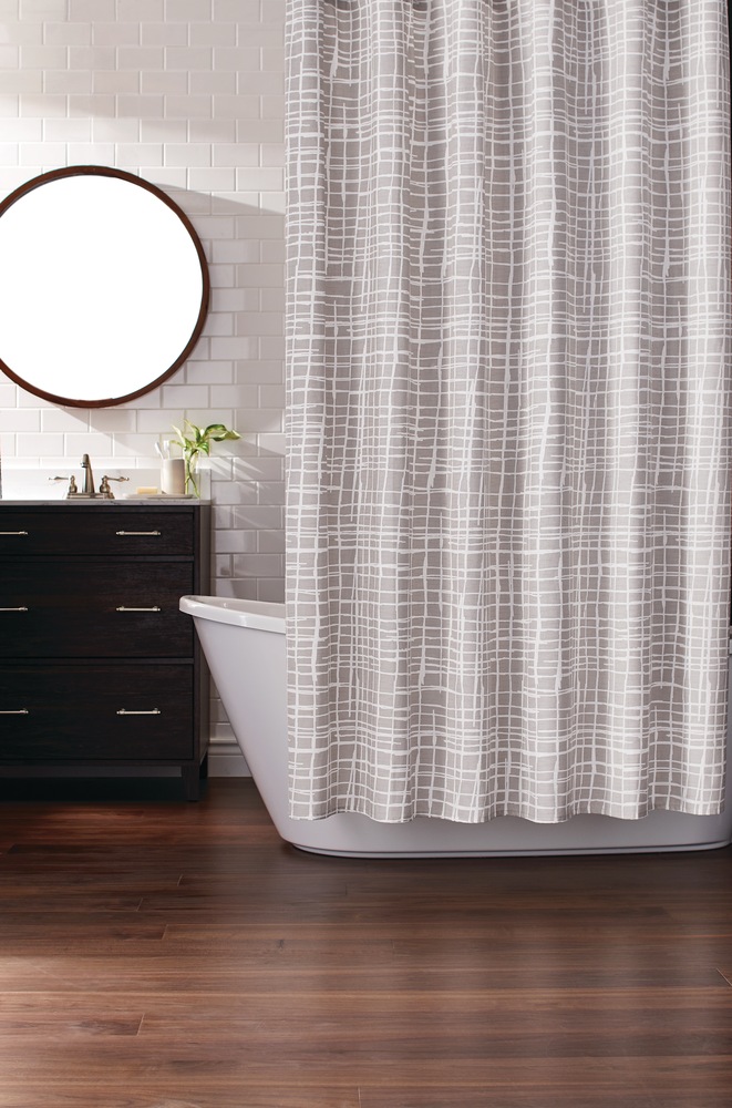 CANVAS Fabric Machine Wash Sticks Shower Curtain, 72in x 72in