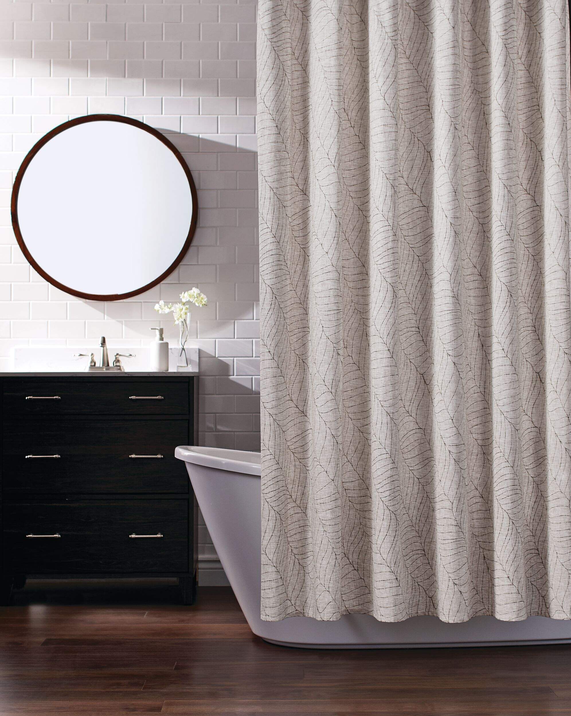 CANVAS Fabric Machine Wash Braid Shower Curtain, 72-in x 72-in Composite_or_Mixed