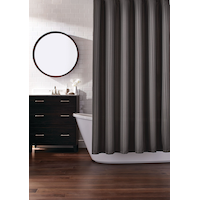 CANVAS Fabric Machine Wash Charcoal Shower Curtain, 72-in x 72-in Composite_or_Mixed