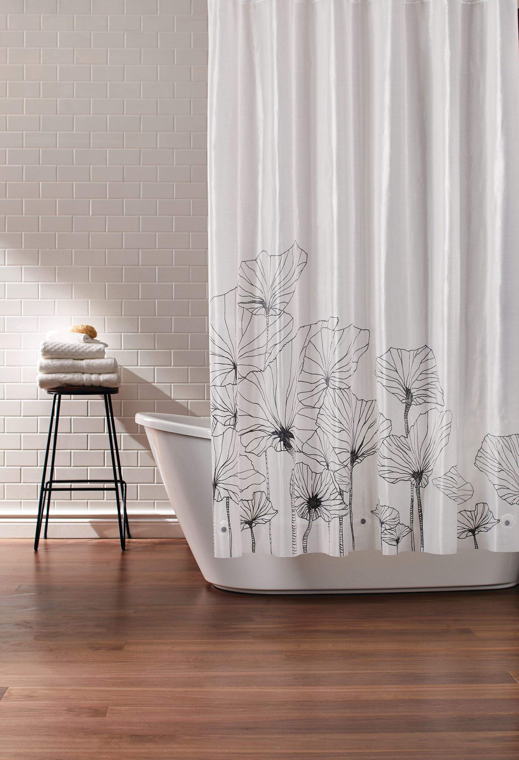 CANVAS PEVA Botanical Shower Curtain, 72-in x 72-in Composite_or_Mixed