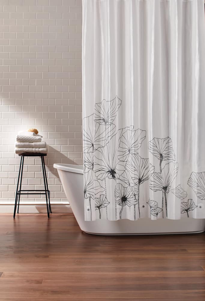 Canvas Botanical Shower Curtain, Canvas Shower Curtain Design