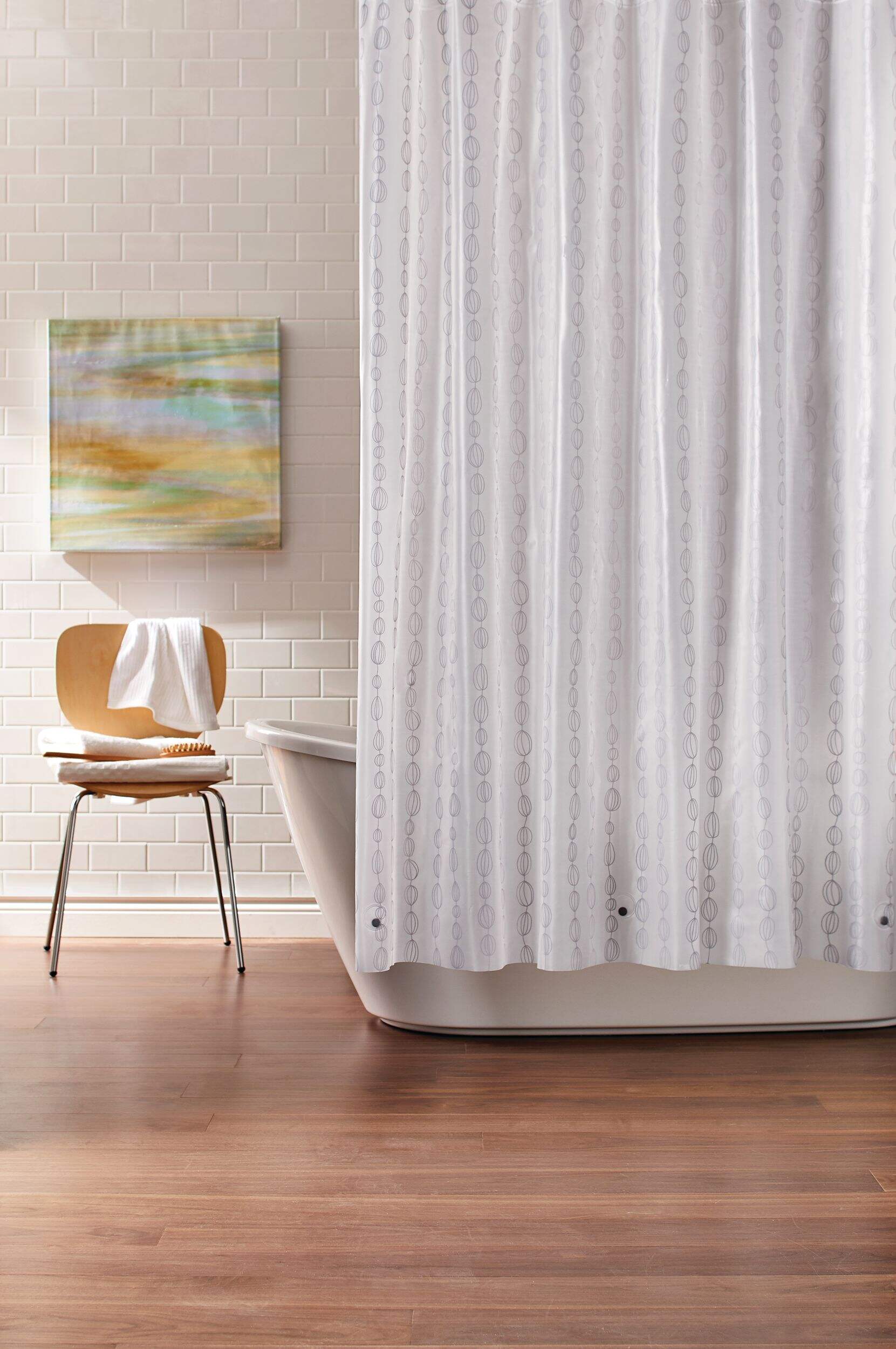 CANVAS PEVA String Dot Shower Curtain, 72-in x 72-in Composite_or_Mixed