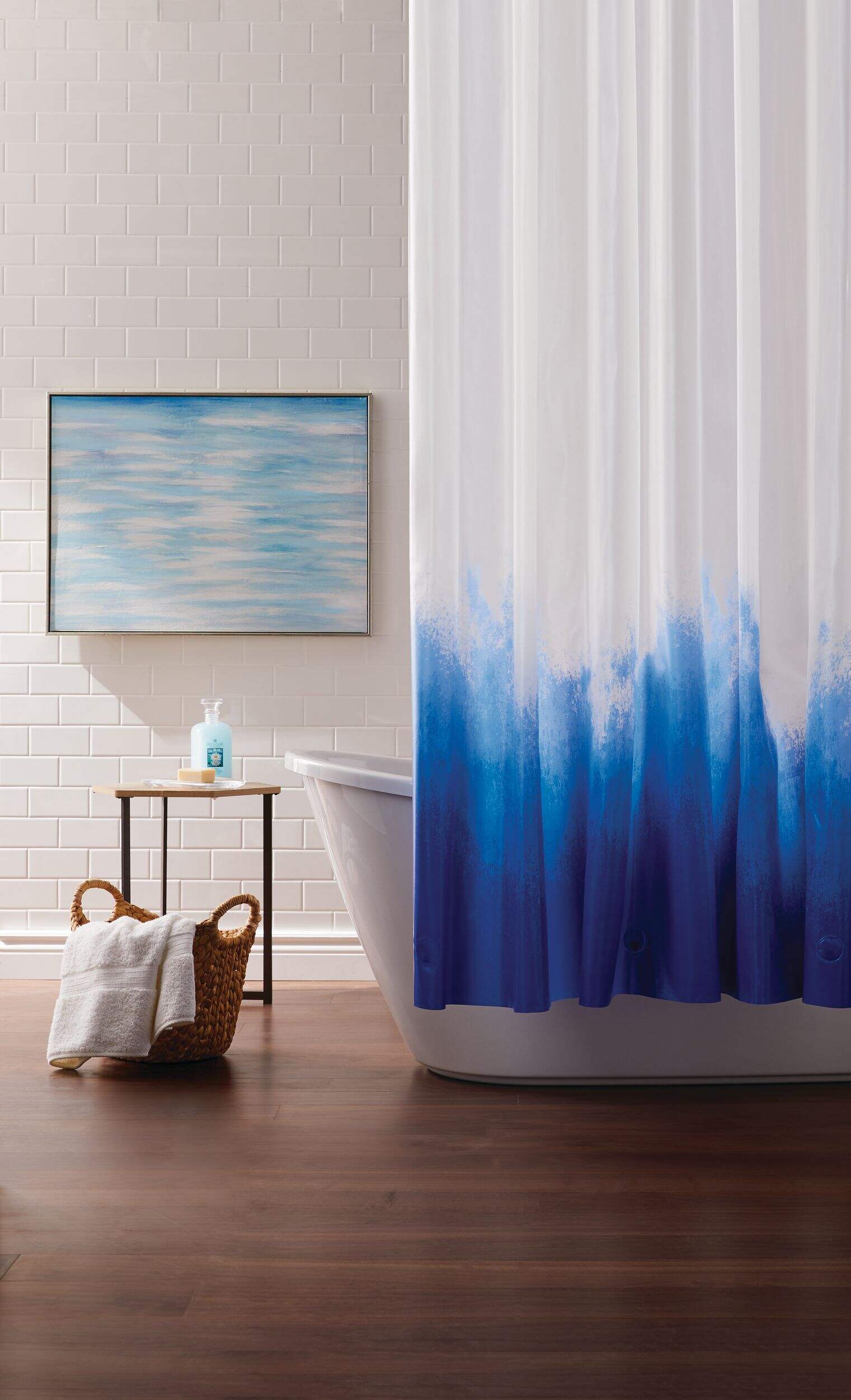 CANVAS PEVA Ombre Shower Curtain, 72-in x 72-in Composite_or_Mixed