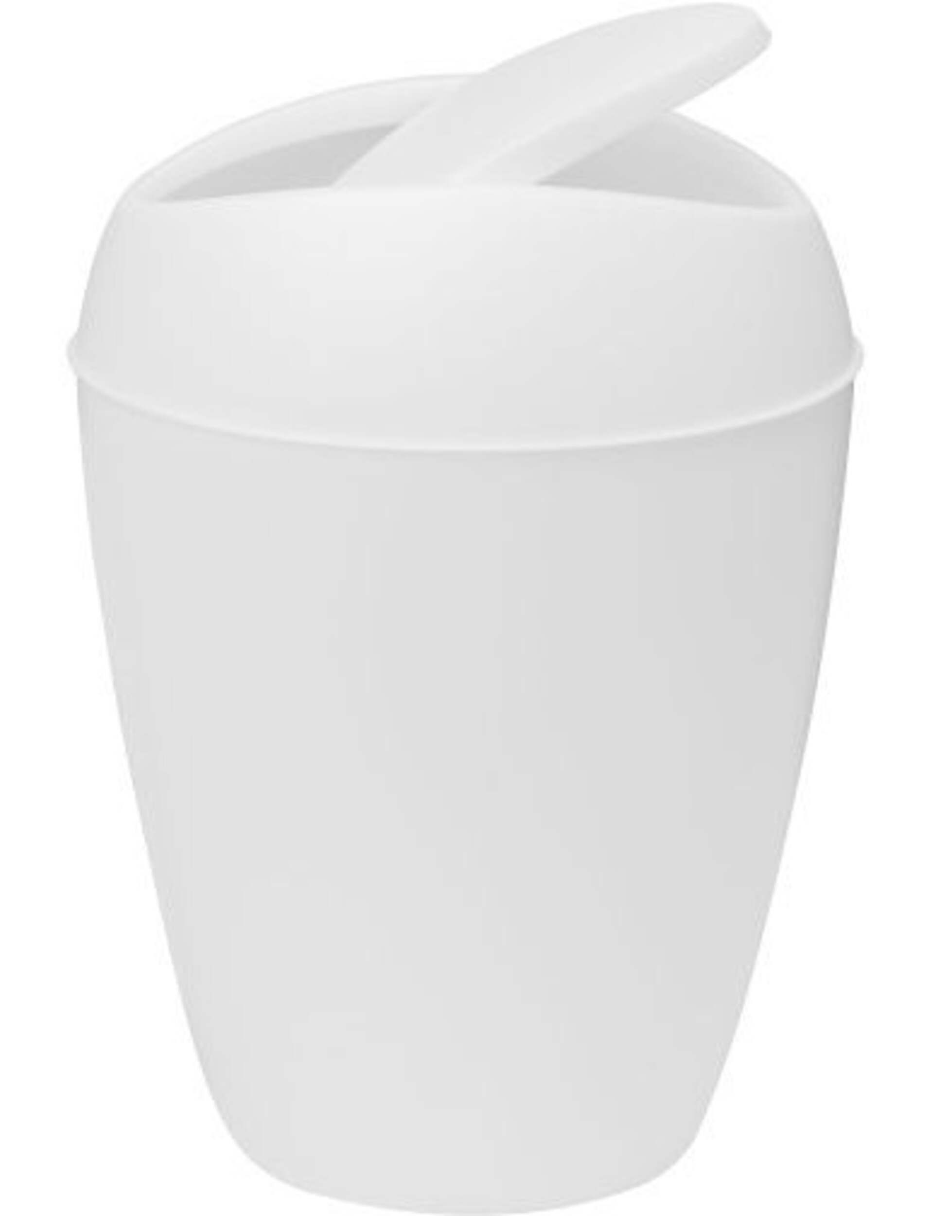 Umbra Twirl Plastic Waste Can/Trash Can, White, 9-L Front_Elevated