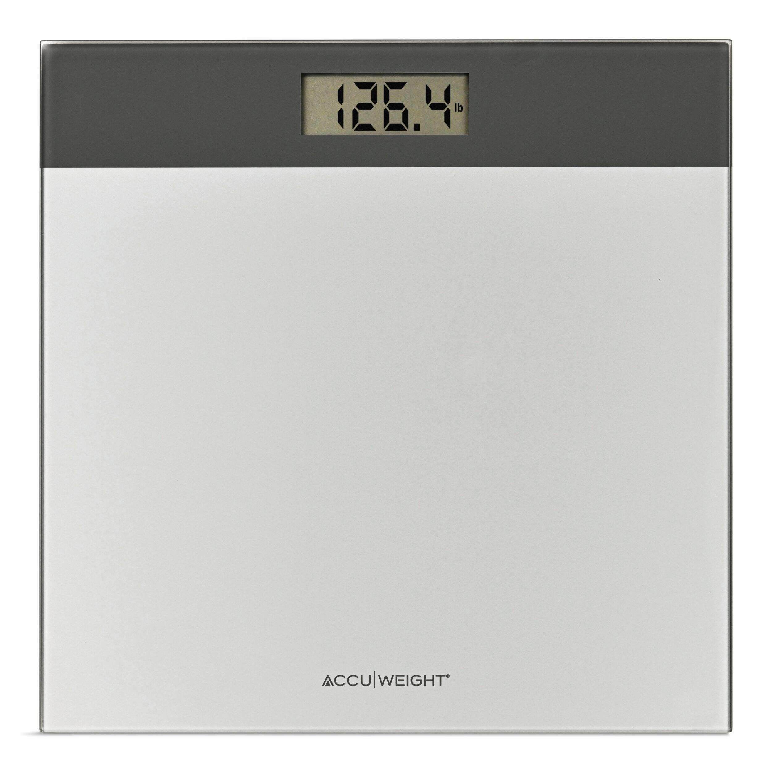 Accuweight Digital Bathroom Scale, Silver/Grey, 400-lb Overhead_Flat