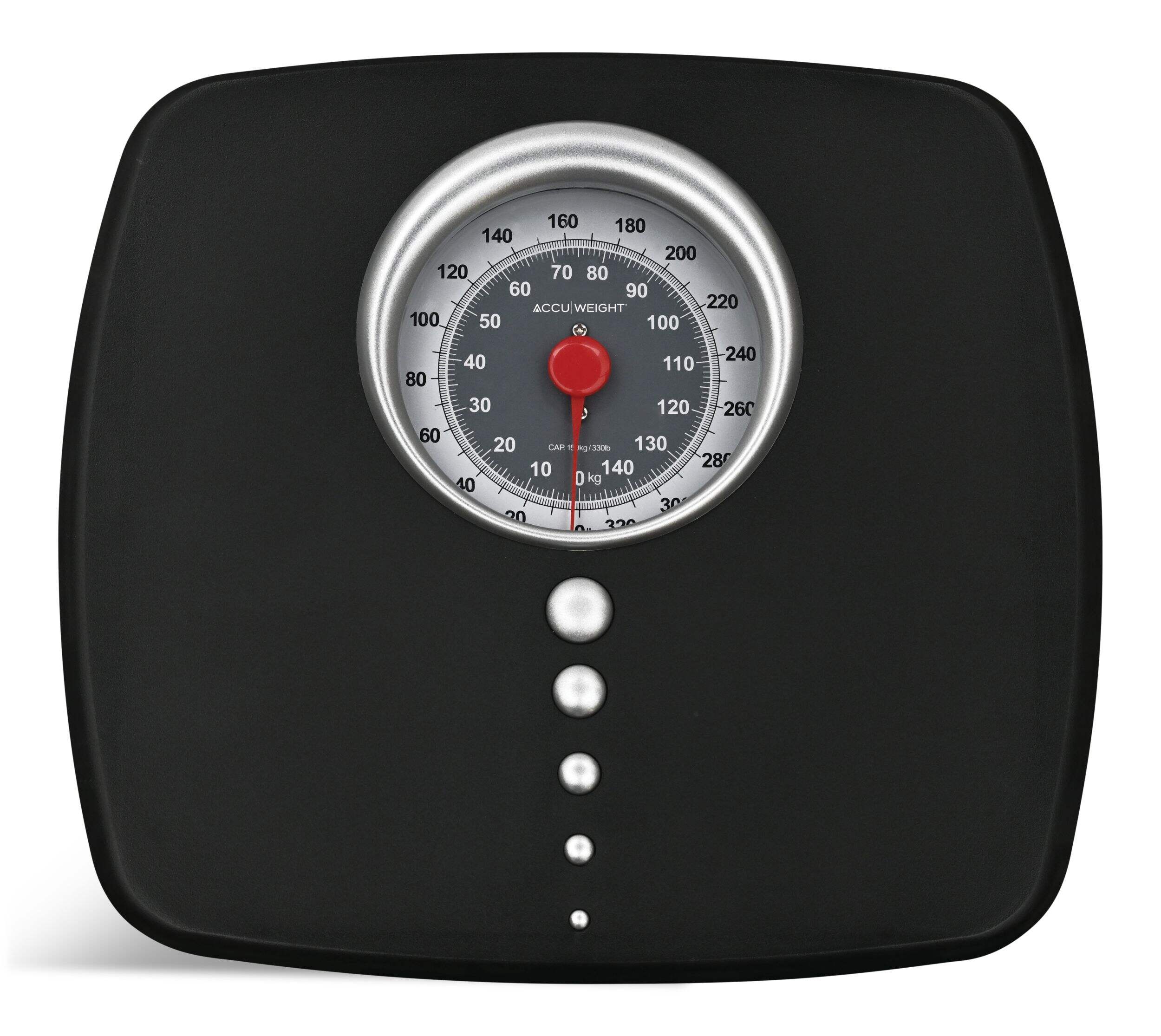 Accuweight Mechanical Bathroom Scale, Black, 330-lb Overhead_Flat