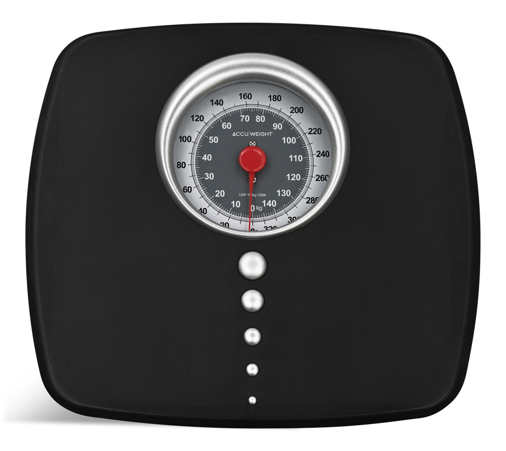 Accuweight Mechanical Bathroom Scale, Black, 330lb Canadian Tire