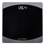 Pèse-personne numérique Accuweight pour salle de bain, argenté/noir, 400 lb Overhead_Flat