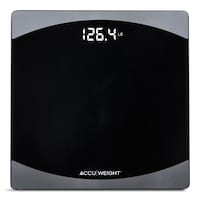 Pèse-personne numérique Accuweight pour salle de bain, argenté/noir, 400 lb Overhead_Flat