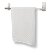 3M™ Command Damage-Free Bath Towel Bar, Satin Nickel, 24-in Front_Three_Fourths_Angled_Left