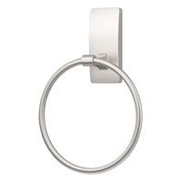 3M™ Command Damage-Free Bath Towel Ring, Satin Nickel Front_Three_Fourths_Angled_Left