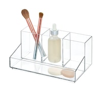 Organisateur de maquillage et lavabo iDesign Clarity en rPET, transparent Front_Angled_Left