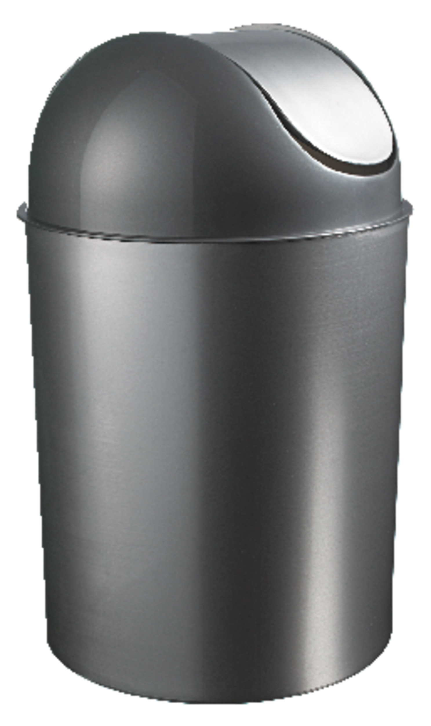 Umbra Mezzo Silver Nickel Waste Can/Trash Can, 10-L Front_Three_Fourths_Angled_Right