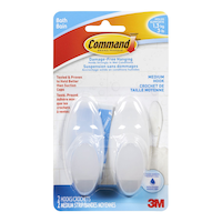 3M Command Medium Bathroom Hook, 2-pk Front_Flat