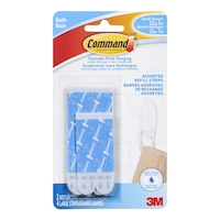 Bandes de rechange pour salle de bain 3M Command, formats variés Front_Flat