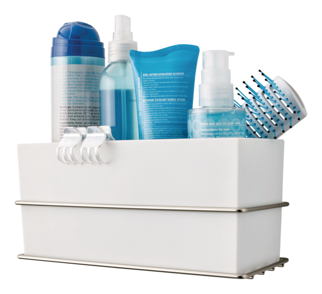 3M Command Metal RustResistant Bath Shower Caddy, Satin Nickel