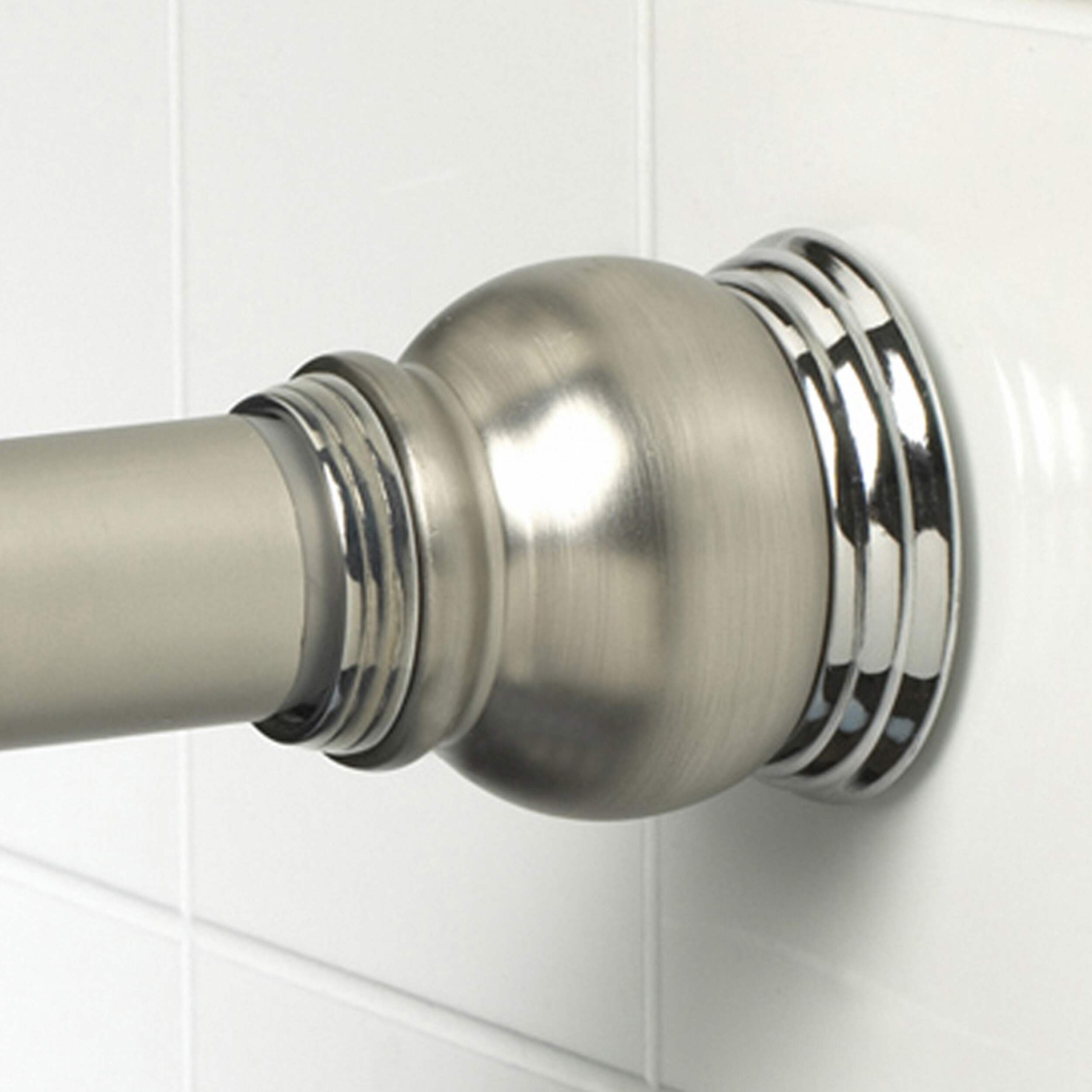 For Living Adjustable Aluminum TwoTone Shower Curtain Tension Rod, 44