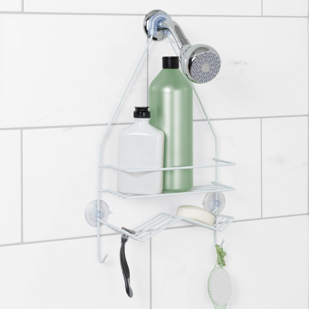 Simplicite Metal RustResistant 2Shelves Shower Caddy with Hook, 18in