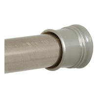 For Living Adjustable Rust-Resistant Shower Curtain Tension Rod, Brushed Nickel, 44-in to 72-in