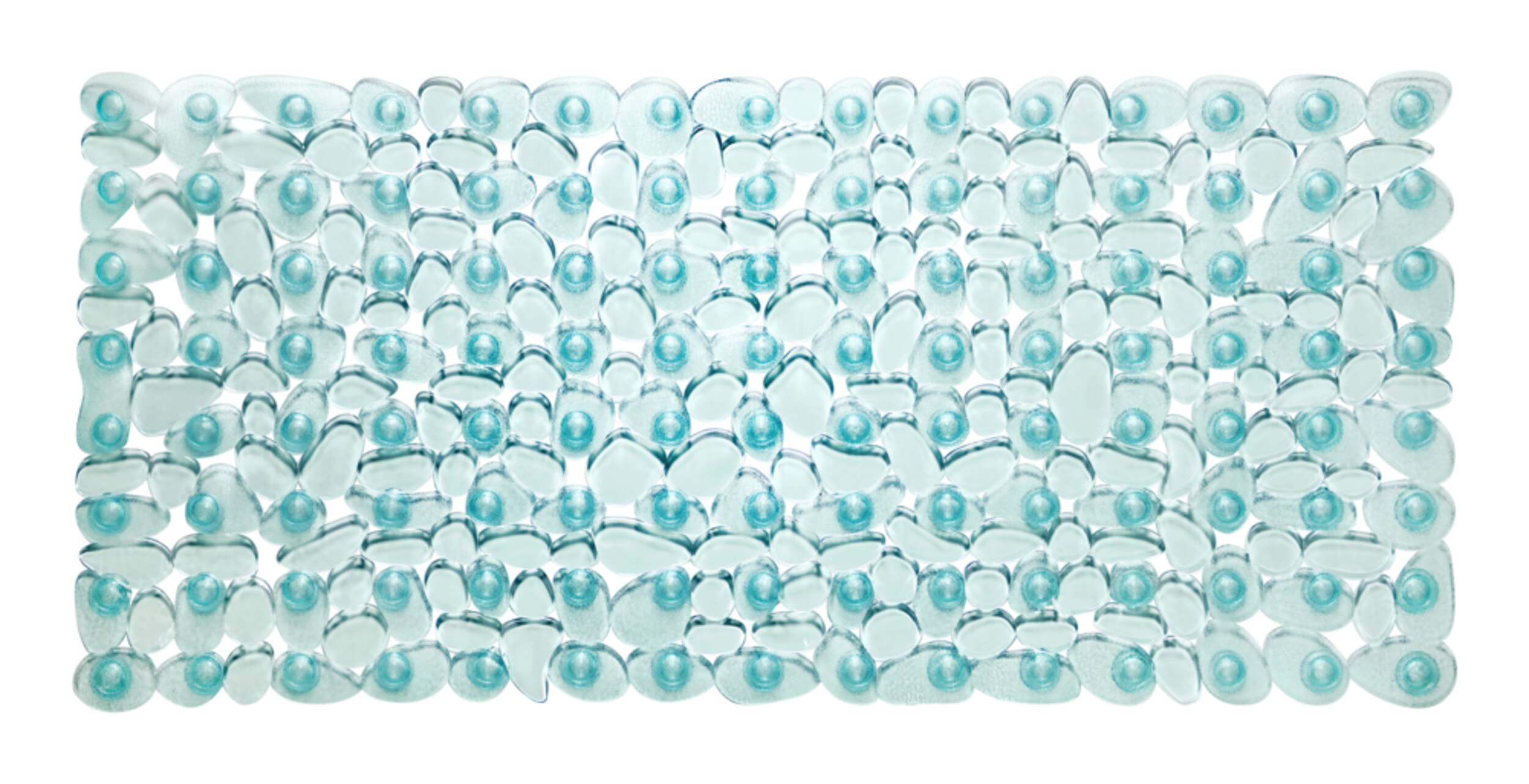 Tapis de bain antidérapant For Living Pebble, bleu, 27 x 14 po Front_Flat