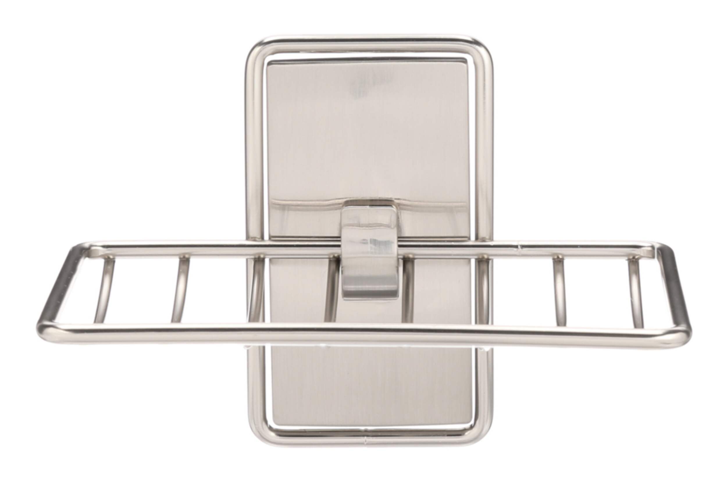 Porte-savon en métal 3M Command, nickel satiné Front_Flat