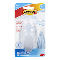 Grand crochet de salle de bain 3M Command Front_Flat