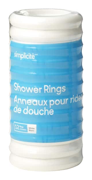 Simplicite Plastic Shower Curtain Rings, Shower Curtain Rings White Plastic
