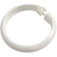 Anneaux de rideau de douche durables en plastique antirouille Simplicité, blanc, paq. 12 Front_Flat