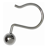 Crochets de rideau de douche For Living, boule décorative, antirouille, chromé, paq. 12 Front_Angled_Right