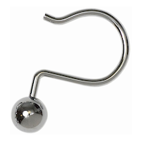 Crochets de rideau de douche For Living, boule décorative, antirouille, chromé, paq. 12 Front_Angled_Right
