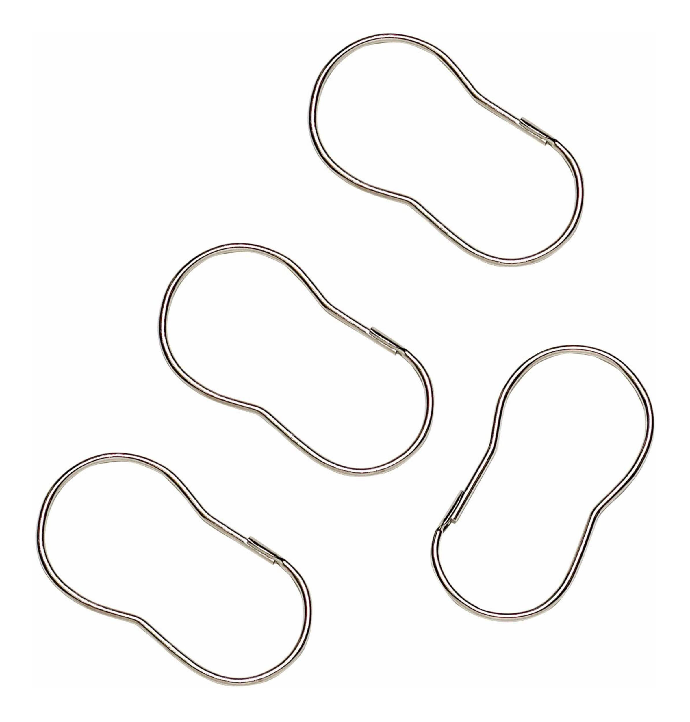 For Living Durable Shower Curtain Metal Rings, Chrome, 12-pk Composite_or_Mixed