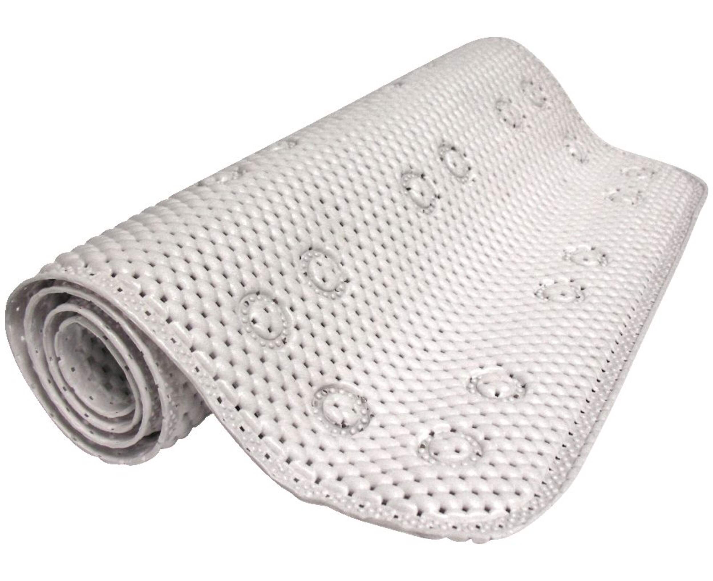 For Living Anti-Slip Foam Bath Tub Mat, White, 17-in x 36-in Front_Angled_Right