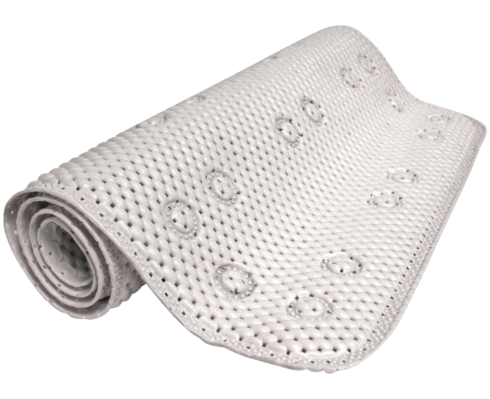 For Living AntiSlip Foam Bath Tub Mat, White, 17in x 36in Canadian