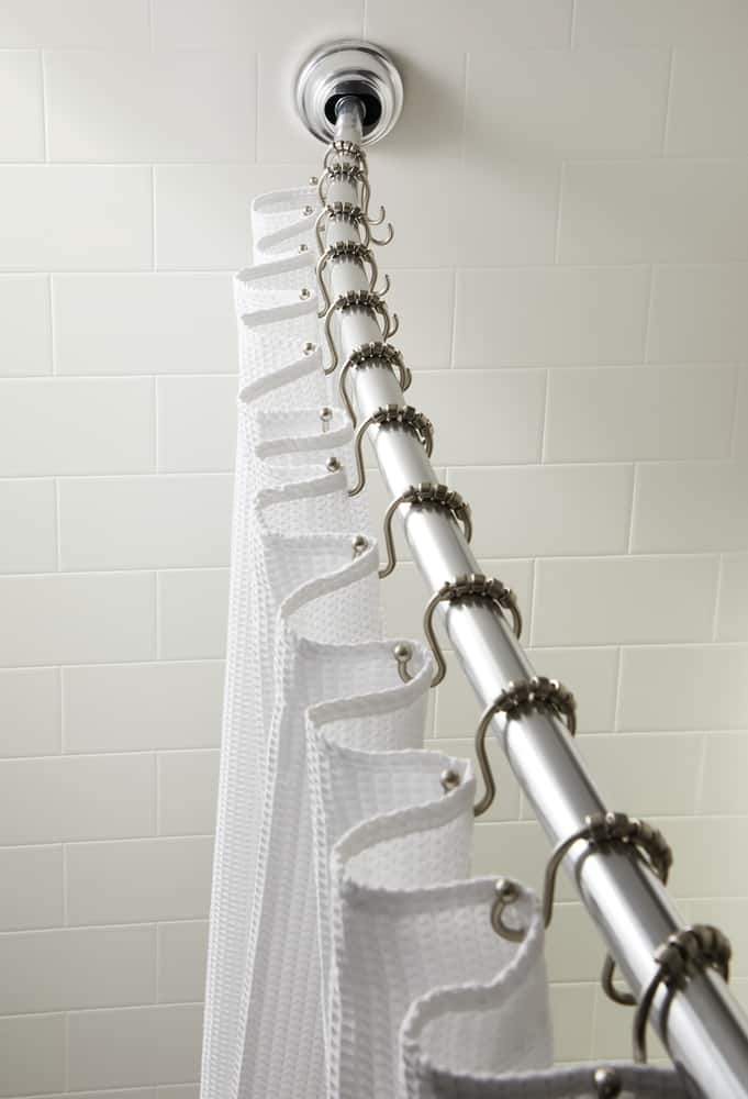 Curved Aluminum Dual Mount Shower Rod, How To Mount A Shower Curtain Rod