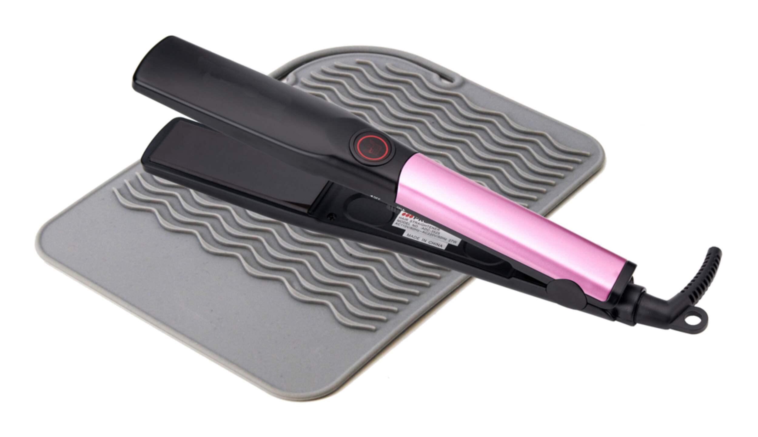 Tapis de coiffure en silicone résistant à la chaleur For Living pour outils à cheveux Front_Angled_Right