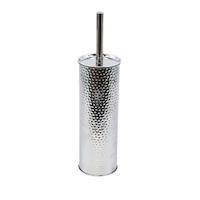 For Living Stainless Steel Compact Long Reach Toilet Brush, Hammered Finish Front_Elevated
