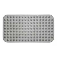 For Living Scrubber Non-slip Back Bath Tub Mat, Grey, 15-in x 28-in Front_Flat