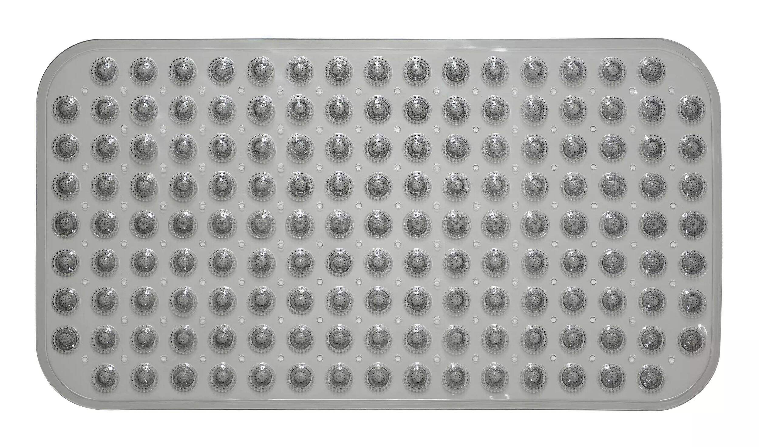 Tapis de bain antidérapant For Living Scrubber, gris, 15 x 28 po Front_Flat