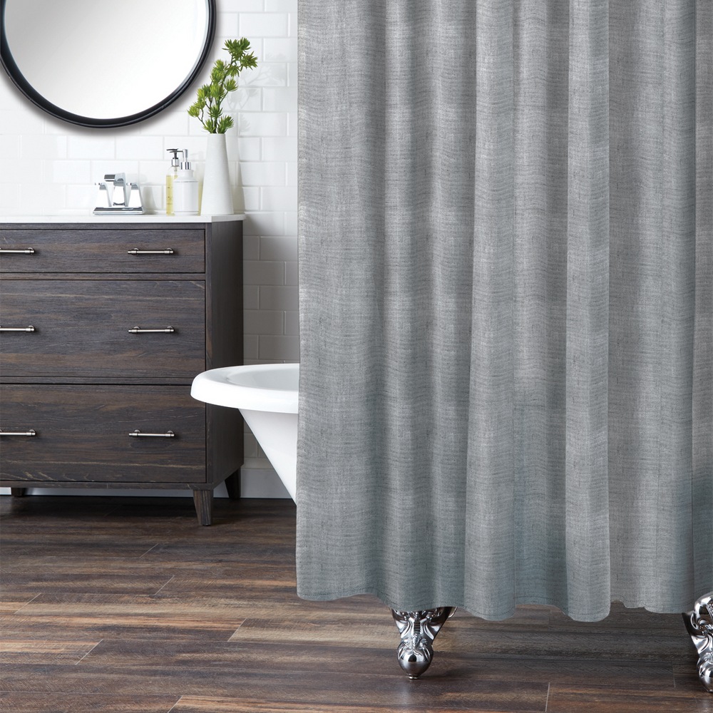 CANVAS Fabric Machine Wash Linen Print Shower Curtain, 72in x 72in