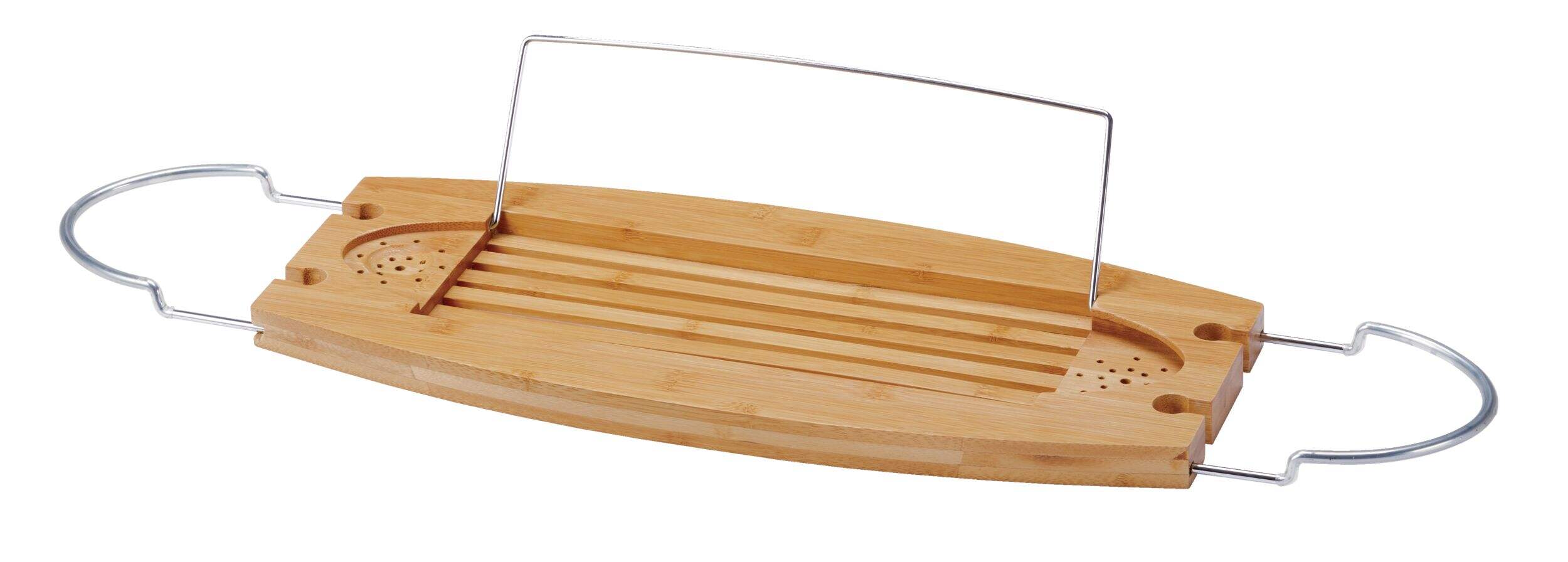 CANVAS Bamboo Rust-Resistant 2-Shelves Bath Caddy, with 2 Hooks Front_Angled_Left